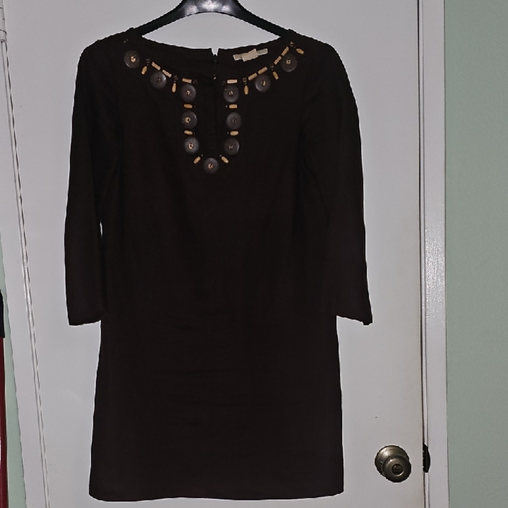 MICHAEL Michael Kors Chocolate  Brown Dress with Bead Accents Size 2
